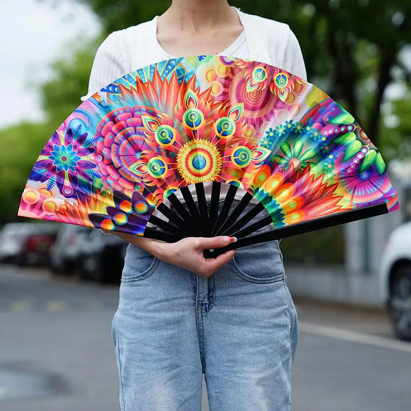 Large Folding Hand Rave Fan