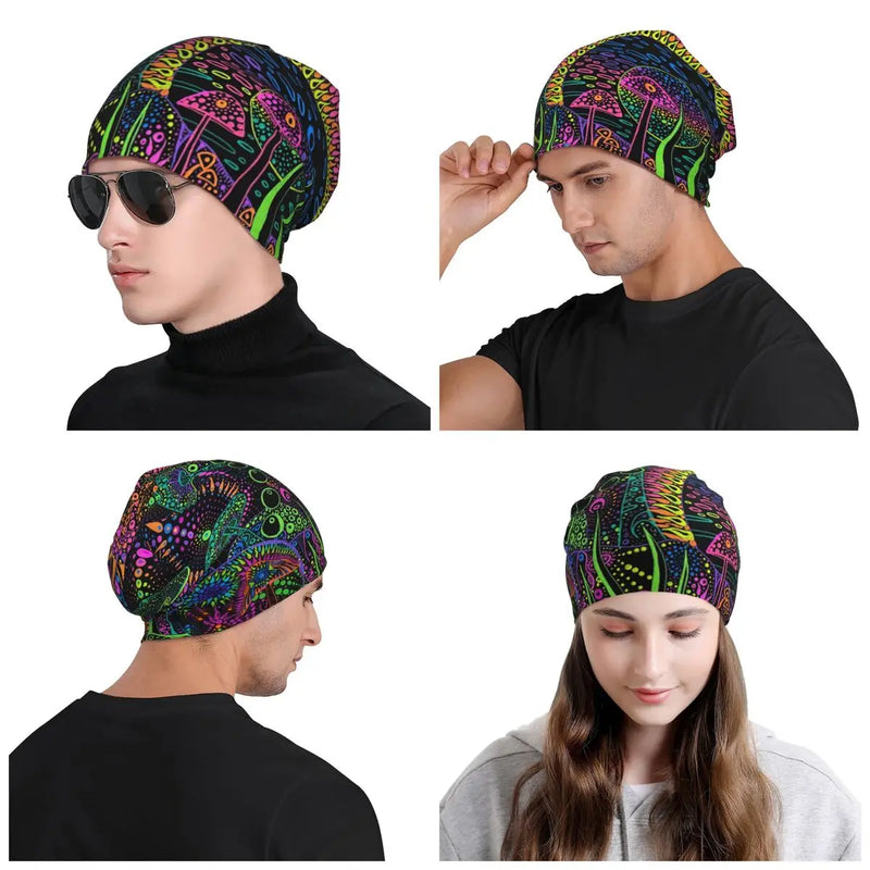 Trippy Psychedelic Neon Pastel Goth Bonnet Hat