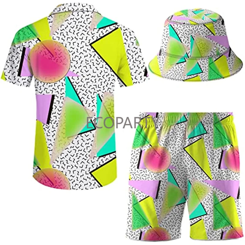 Men's Shirt and Shorts Sets with Bucket Hats