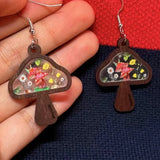 Wooden Drop Earrings for Women